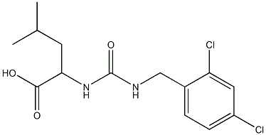 2-({[(2,4-dichlorophenyl)methyl]carbamoyl}amino)-4-methylpentanoic acid Struktur