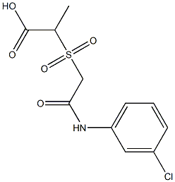 2-({[(3-chlorophenyl)carbamoyl]methane}sulfonyl)propanoic acid Struktur