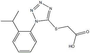 2-({1-[2-(propan-2-yl)phenyl]-1H-1,2,3,4-tetrazol-5-yl}sulfanyl)acetic acid Struktur