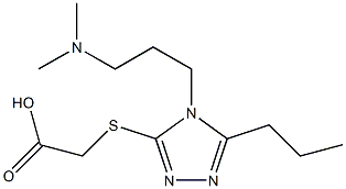 2-({4-[3-(dimethylamino)propyl]-5-propyl-4H-1,2,4-triazol-3-yl}sulfanyl)acetic acid Struktur