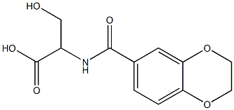 2-(2,3-dihydro-1,4-benzodioxin-6-ylformamido)-3-hydroxypropanoic acid Struktur