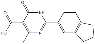 2-(2,3-dihydro-1H-inden-5-yl)-4-methyl-6-oxo-1,6-dihydropyrimidine-5-carboxylic acid Struktur