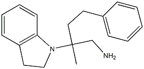 2-(2,3-dihydro-1H-indol-1-yl)-2-methyl-4-phenylbutan-1-amine Struktur