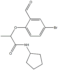 2-(4-bromo-2-formylphenoxy)-N-cyclopentylpropanamide Struktur