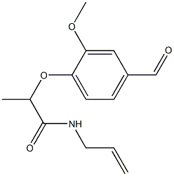 2-(4-formyl-2-methoxyphenoxy)-N-(prop-2-en-1-yl)propanamide Struktur