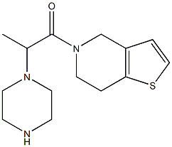 2-(piperazin-1-yl)-1-{4H,5H,6H,7H-thieno[3,2-c]pyridin-5-yl}propan-1-one Struktur