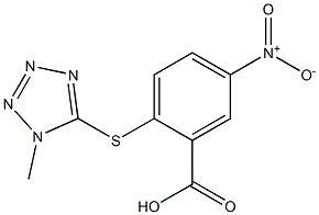 2-[(1-methyl-1H-1,2,3,4-tetrazol-5-yl)sulfanyl]-5-nitrobenzoic acid Struktur