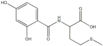 2-[(2,4-dihydroxybenzoyl)amino]-4-(methylthio)butanoic acid Struktur