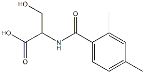 2-[(2,4-dimethylbenzoyl)amino]-3-hydroxypropanoic acid Struktur