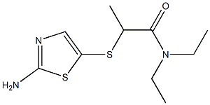 2-[(2-amino-1,3-thiazol-5-yl)sulfanyl]-N,N-diethylpropanamide Struktur