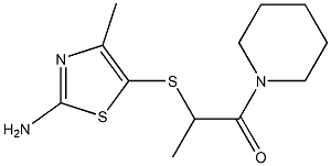 2-[(2-amino-4-methyl-1,3-thiazol-5-yl)sulfanyl]-1-(piperidin-1-yl)propan-1-one Struktur