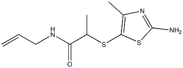 2-[(2-amino-4-methyl-1,3-thiazol-5-yl)sulfanyl]-N-(prop-2-en-1-yl)propanamide Struktur