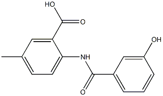 2-[(3-hydroxybenzoyl)amino]-5-methylbenzoic acid Struktur