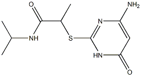 2-[(4-amino-6-oxo-1,6-dihydropyrimidin-2-yl)sulfanyl]-N-(propan-2-yl)propanamide Struktur