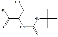 2-[(tert-butylcarbamoyl)amino]-3-hydroxypropanoic acid Struktur