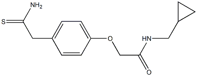 2-[4-(2-amino-2-thioxoethyl)phenoxy]-N-(cyclopropylmethyl)acetamide Struktur