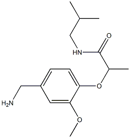 2-[4-(aminomethyl)-2-methoxyphenoxy]-N-(2-methylpropyl)propanamide Struktur