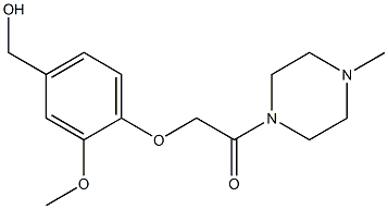 2-[4-(hydroxymethyl)-2-methoxyphenoxy]-1-(4-methylpiperazin-1-yl)ethan-1-one Struktur