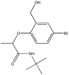 2-[4-bromo-2-(hydroxymethyl)phenoxy]-N-tert-butylpropanamide Struktur