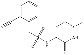 2-{[(2-cyanophenyl)methane]sulfonamido}-4-(methylsulfanyl)butanoic acid Struktur