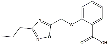 2-{[(3-propyl-1,2,4-oxadiazol-5-yl)methyl]thio}benzoic acid Struktur