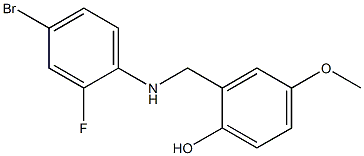 2-{[(4-bromo-2-fluorophenyl)amino]methyl}-4-methoxyphenol Struktur