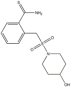 2-{[(4-hydroxypiperidine-1-)sulfonyl]methyl}benzene-1-carbothioamide Struktur