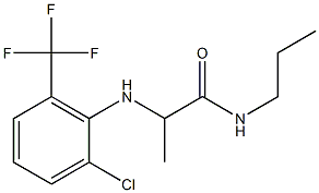 2-{[2-chloro-6-(trifluoromethyl)phenyl]amino}-N-propylpropanamide Struktur