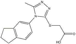 2-{[4-(2,3-dihydro-1H-inden-5-yl)-5-methyl-4H-1,2,4-triazol-3-yl]sulfanyl}acetic acid Struktur