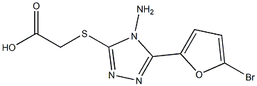 2-{[4-amino-5-(5-bromofuran-2-yl)-4H-1,2,4-triazol-3-yl]sulfanyl}acetic acid Struktur