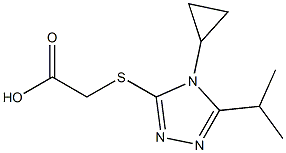 2-{[4-cyclopropyl-5-(propan-2-yl)-4H-1,2,4-triazol-3-yl]sulfanyl}acetic acid Struktur