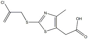 2-{2-[(2-chloroprop-2-en-1-yl)sulfanyl]-4-methyl-1,3-thiazol-5-yl}acetic acid Struktur