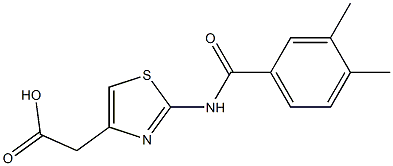 2-{2-[(3,4-dimethylbenzene)amido]-1,3-thiazol-4-yl}acetic acid Struktur