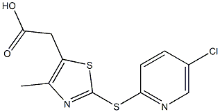 2-{2-[(5-chloropyridin-2-yl)sulfanyl]-4-methyl-1,3-thiazol-5-yl}acetic acid Struktur