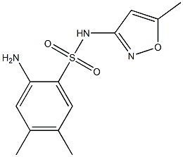 2-amino-4,5-dimethyl-N-(5-methyl-1,2-oxazol-3-yl)benzene-1-sulfonamide Struktur