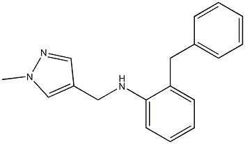 2-benzyl-N-[(1-methyl-1H-pyrazol-4-yl)methyl]aniline Struktur