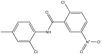 2-chloro-N-(2-chloro-4-methylphenyl)-5-nitrobenzamide Struktur