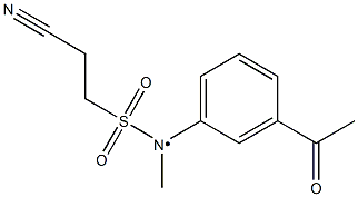 2-cyano-N-(3-acetylphenyl)-N-methylethane-1-sulfonamido Struktur