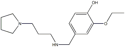 2-ethoxy-4-({[3-(pyrrolidin-1-yl)propyl]amino}methyl)phenol Struktur