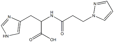 3-(1H-imidazol-4-yl)-2-[3-(1H-pyrazol-1-yl)propanamido]propanoic acid Struktur