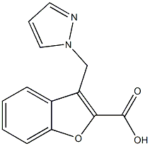 3-(1H-pyrazol-1-ylmethyl)-1-benzofuran-2-carboxylic acid Struktur