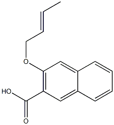 3-(but-2-en-1-yloxy)naphthalene-2-carboxylic acid Struktur