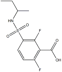 3-(butan-2-ylsulfamoyl)-2,6-difluorobenzoic acid Struktur