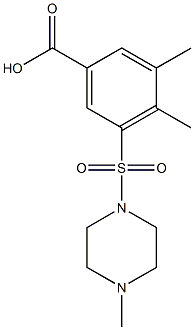 3,4-dimethyl-5-[(4-methylpiperazine-1-)sulfonyl]benzoic acid Struktur