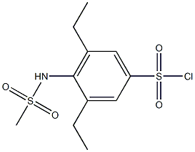 3,5-diethyl-4-methanesulfonamidobenzene-1-sulfonyl chloride Struktur