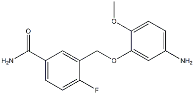 3-[(5-amino-2-methoxyphenoxy)methyl]-4-fluorobenzamide Struktur