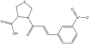 3-[3-(3-nitrophenyl)prop-2-enoyl]-1,3-thiazolidine-4-carboxylic acid Struktur