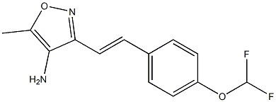 3-{(E)-2-[4-(difluoromethoxy)phenyl]vinyl}-5-methylisoxazol-4-amine Struktur