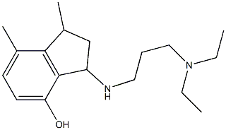 3-{[3-(diethylamino)propyl]amino}-1,7-dimethyl-2,3-dihydro-1H-inden-4-ol Struktur