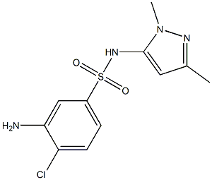 3-amino-4-chloro-N-(1,3-dimethyl-1H-pyrazol-5-yl)benzene-1-sulfonamide Struktur